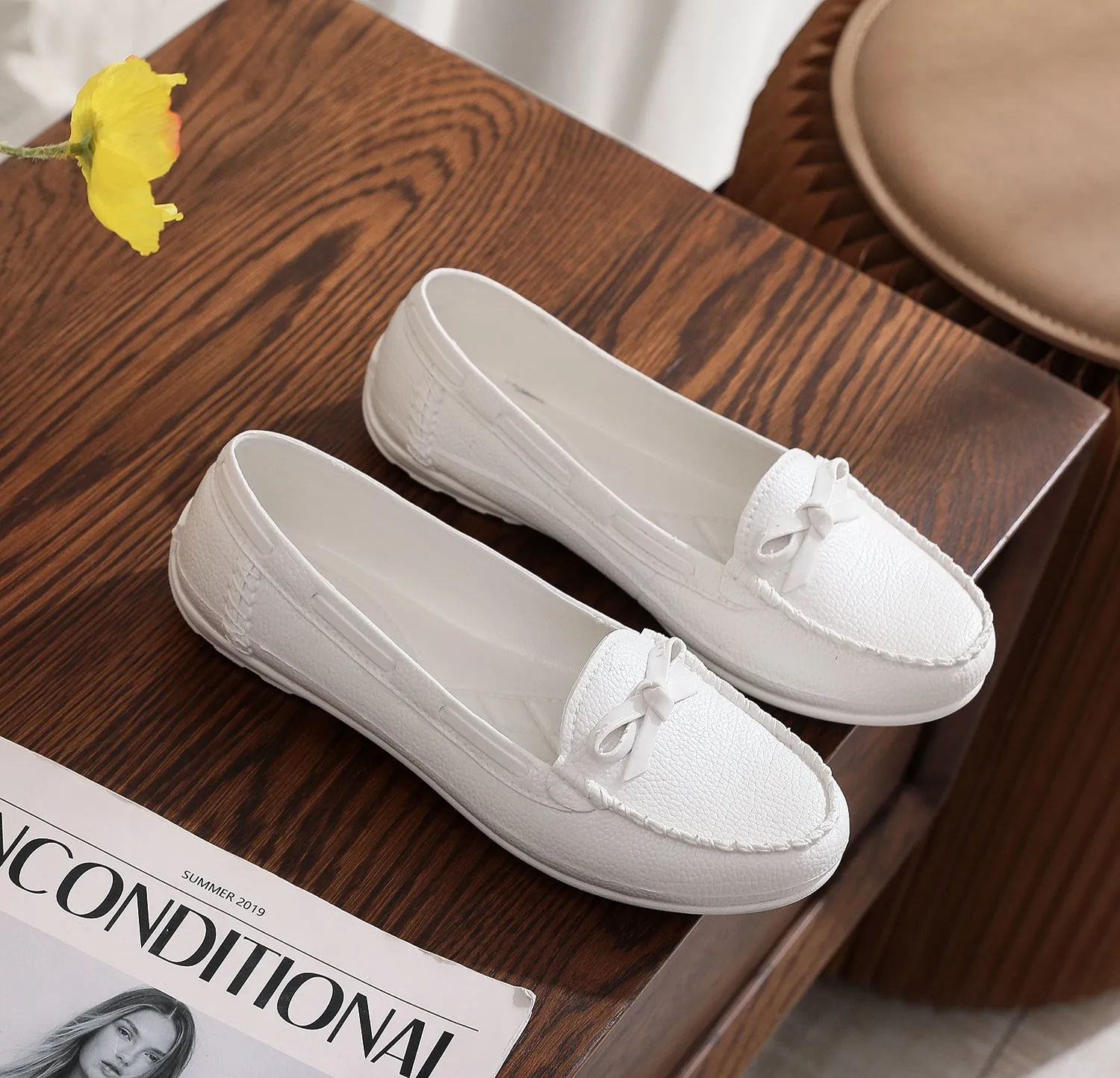 2025 New Korean Doudou Shoes - Women's Flat White Casual Shoes | Mom, Nurse & Maternity Pumps