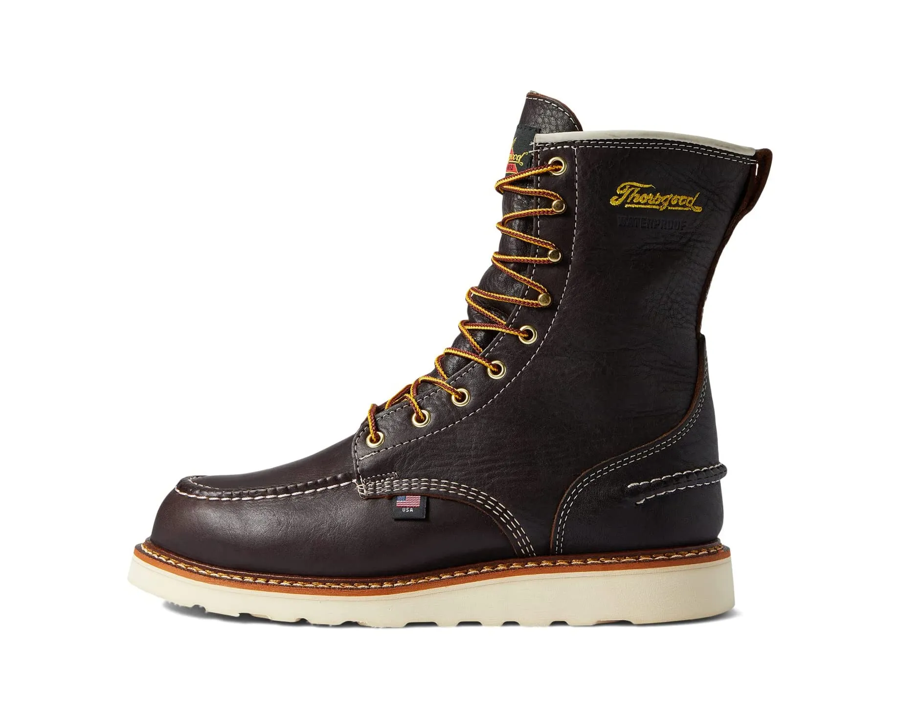 American Heritage 8" Moc Toe Safety Waterproof Thorogood Boots, Briar Pitstop
