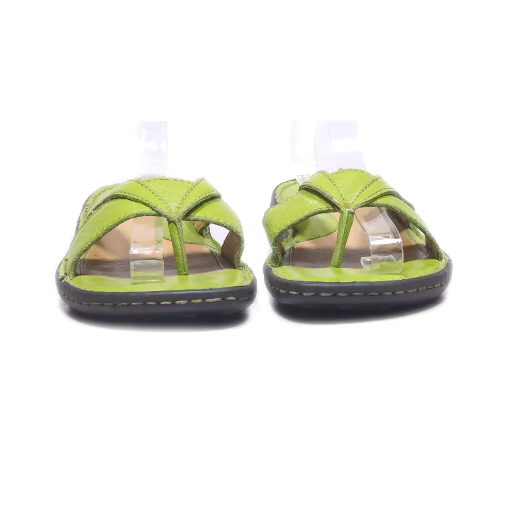 Born Flat Sandals Leather Green Colour For Women