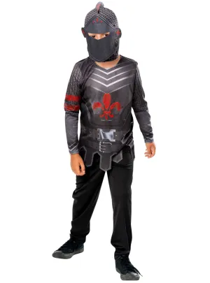 Brave Black and Red Knight Boys Medieval Costume