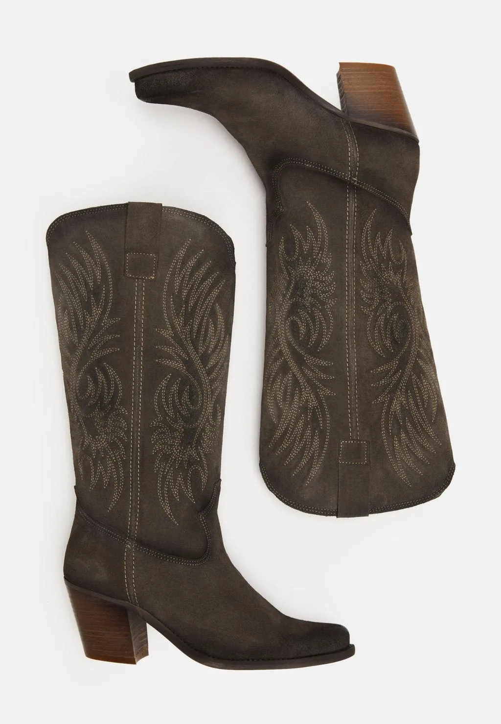 Felmini cowboy/biker boots, gray