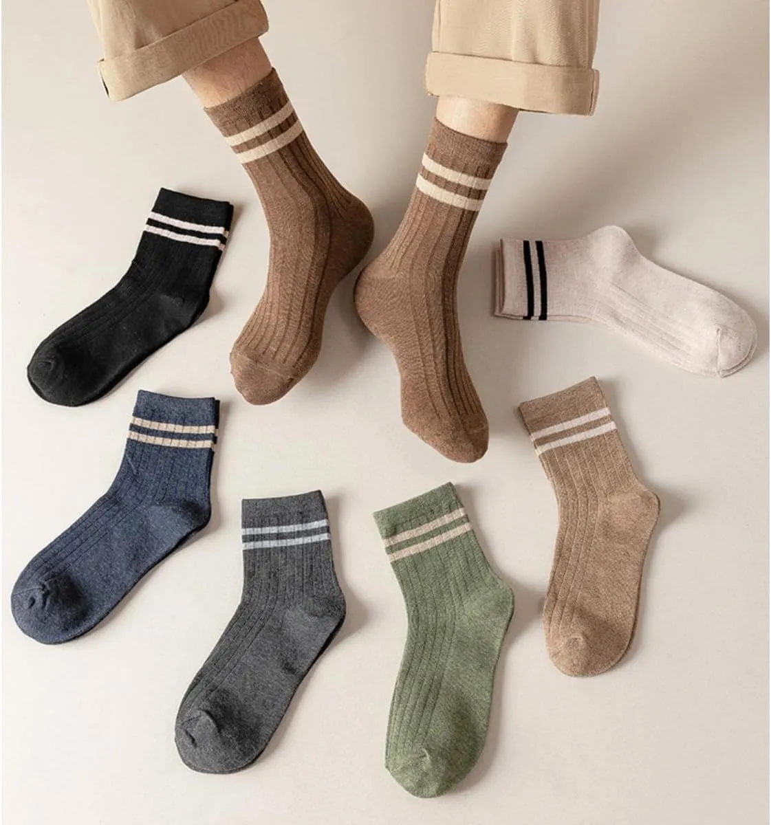 Mens Athletic Cotton Socks Five Pack Ankle Sock
