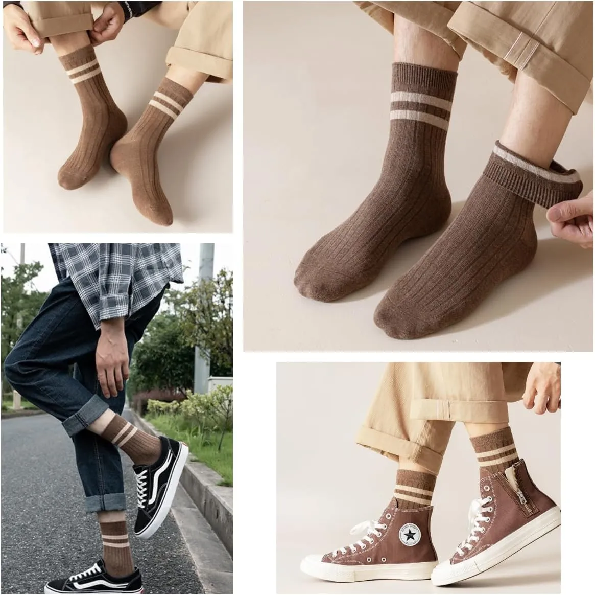 Mens Athletic Cotton Socks Five Pack Ankle Sock