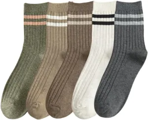 Mens Athletic Cotton Socks Five Pack Ankle Sock