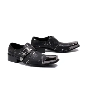 Rivet leather shoes men's foot-fitting lazy loafers European and American punk trend Doudou shoes single shoes rhinestone men's shoes cowhide
