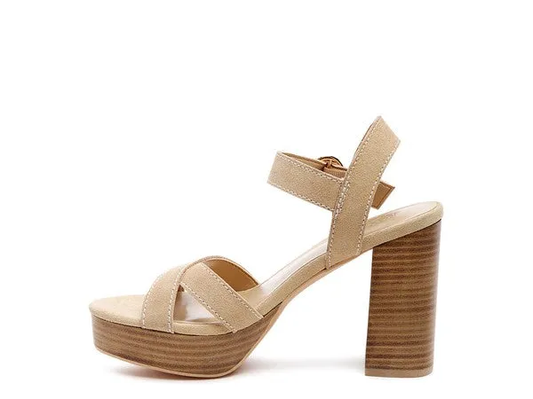 Teagan Suede Black Heel Sandal