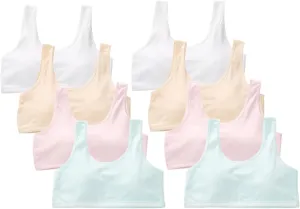 Training Bras for Girls Seamless Adjustable Cotton Cami Bralettes 7-14Y