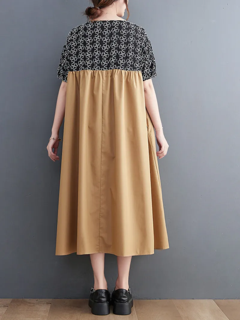 Wonder Cotton Short Slevees Smock Dress